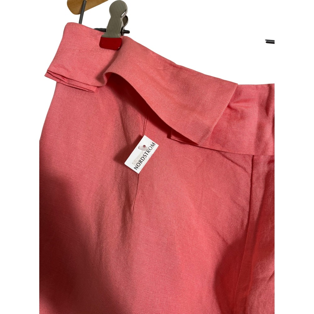 CULT GAIA High Waist Linen Cropped Wide Leg Pant in Magnolia - Picture 8 of 12